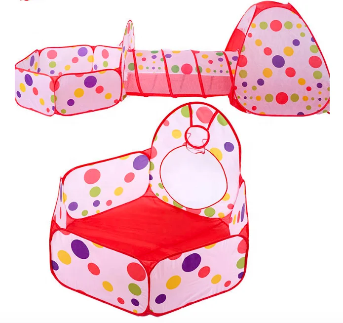 
Kids Play tents Crawl tunnels and Balls Pit, Pop Up Bounce Playhouse for toddlers, Bounce Castle Tent with basketball Hoop 