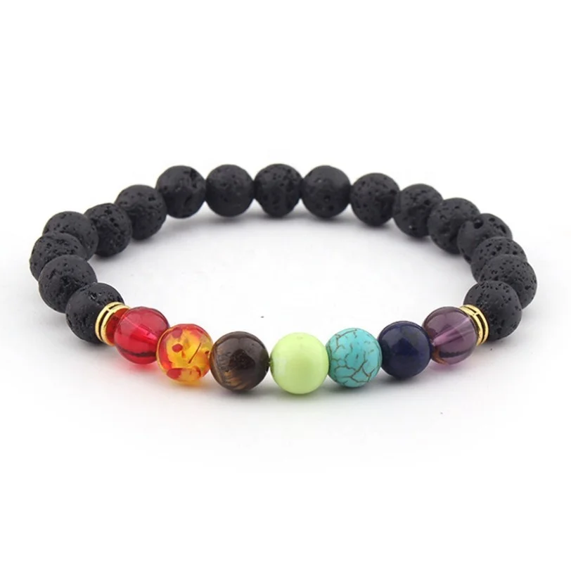 
Factory wholesale volcanic stone beads handmade custom bracelet 