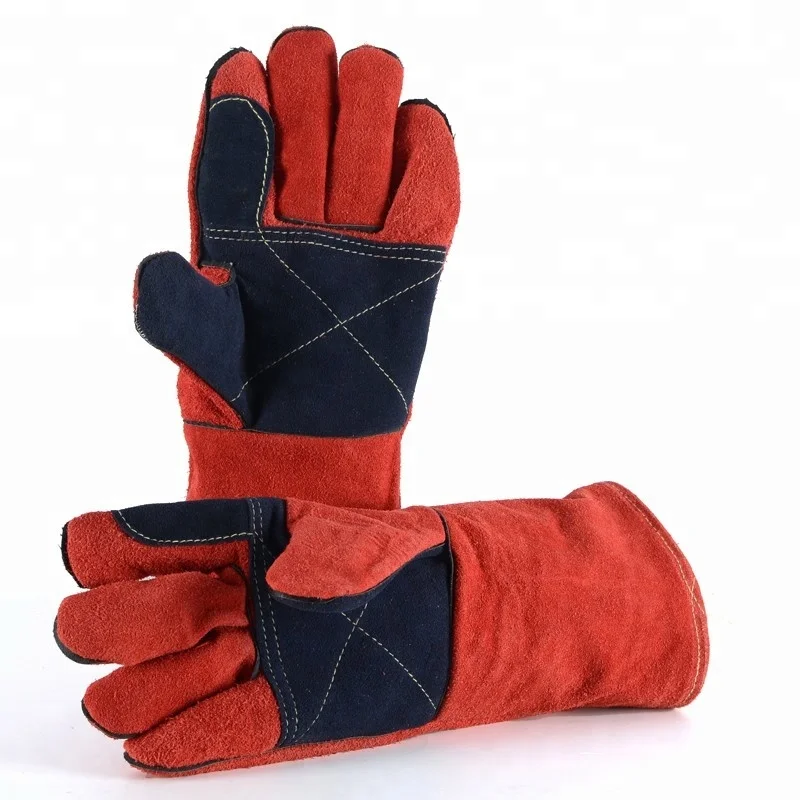Factory 14" Cow Leather Welding Work Gloves With Insulated Lining