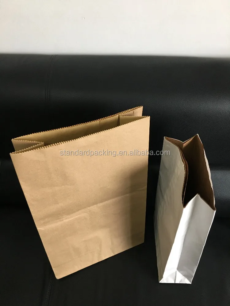 Saco De Harina De Bag 25 Kg 30kg Kraft Paper Agriculture Heat Seal Standard Moisture Proof 3 Layers Kraft Paper Sack Bag Accept
