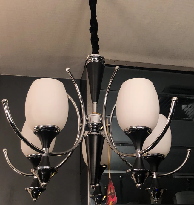 
2019 best selling metal Chain chandelier lighting/ metal+glass Materials Modern dubai style chandelier (FX9303-5 BK) 