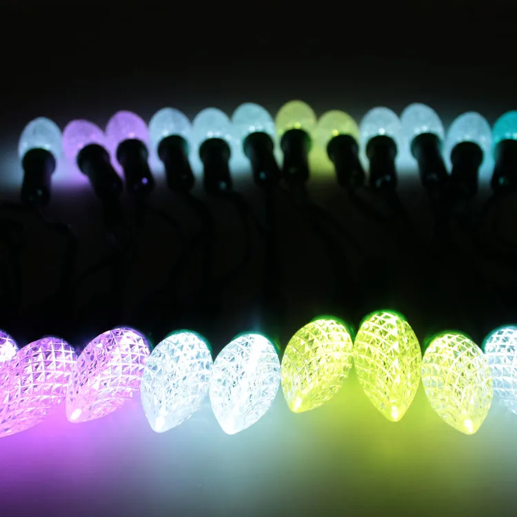 Digital WS2811 Waterproof IP68 Programmable RGB Pixel Individually Addressable C9 Led Christmas Light Bulb