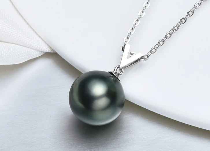 18K gold 10-11mm Classical Real Genuine Tahiti Tahitian South Sea Pearl gold jewelry