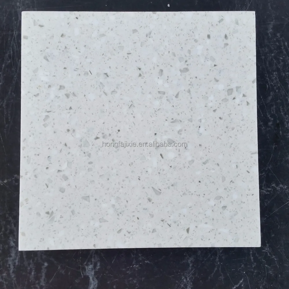 Free samples polished quartz slab / sparkle white quartz countertop with high hardness