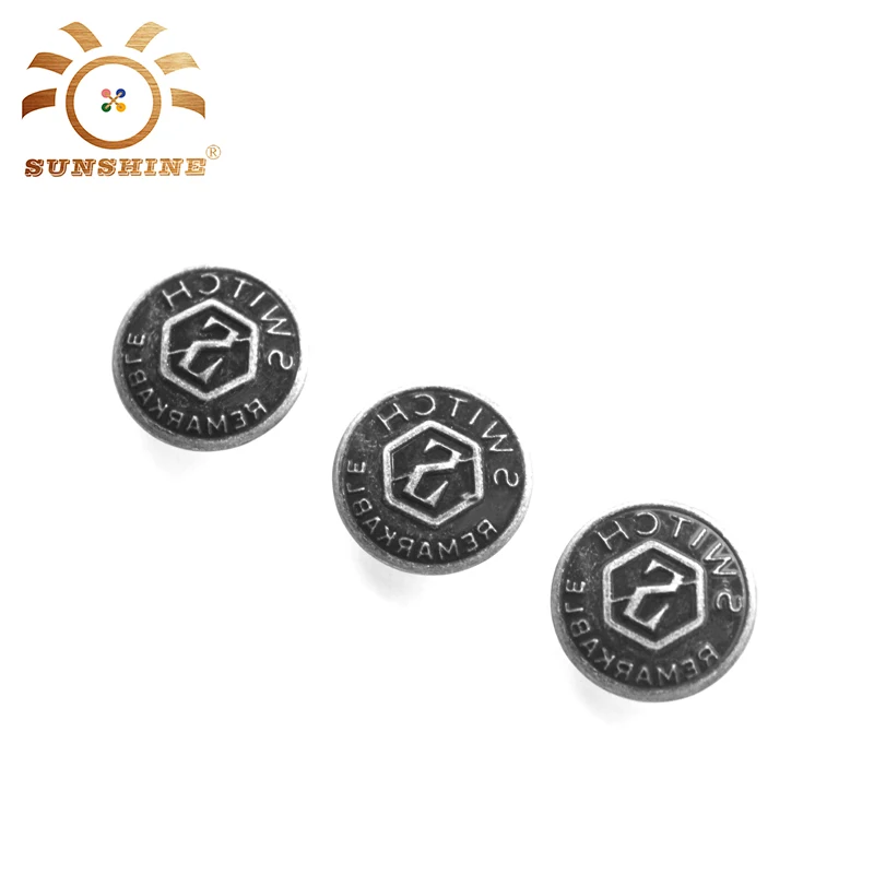Уникальный анти серебряные круглые Хвостовик джинсы кнопку для джинсовая одежда