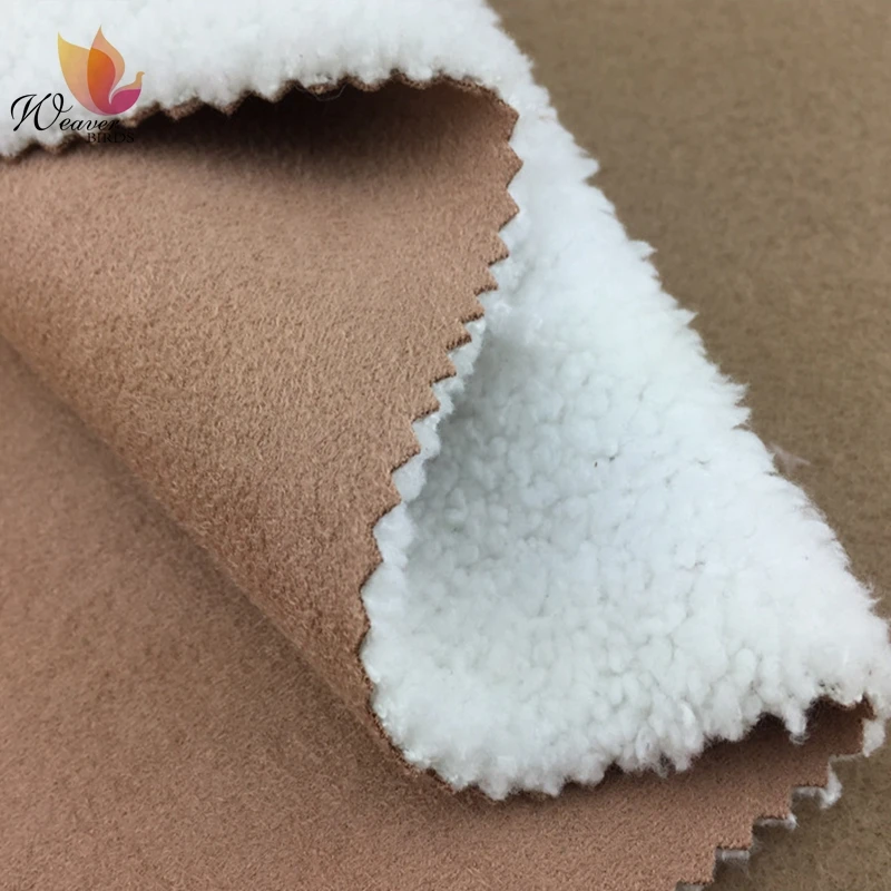 
High Quality Knitted Flannel Fabric Plain Dyed Suede Fabric Bonded Shu Velveteen Fabric For Windbreaker and Winter Coat 