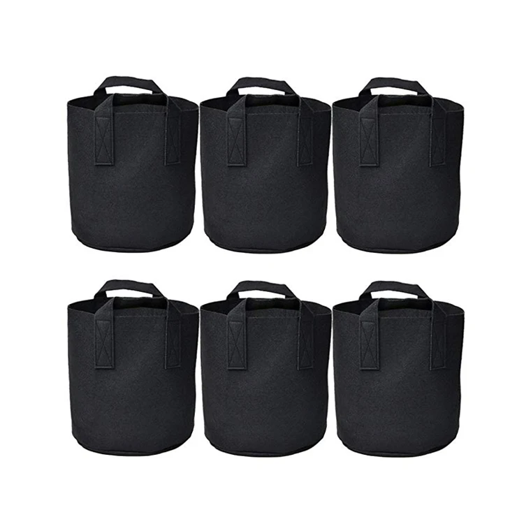 hotsales cheap 5 gallon black fabric grow bags plant containers smart felt flower pots