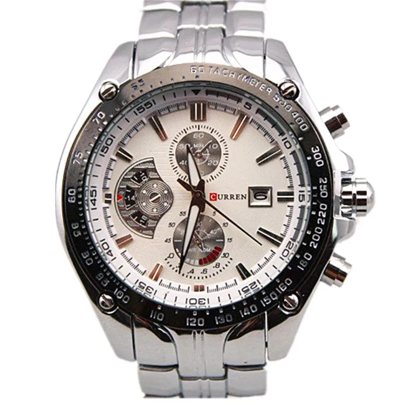 Top sale curren men watches  japanese movement steel band date sport waterproof fashion stainless steel Mens curren 8083 watch