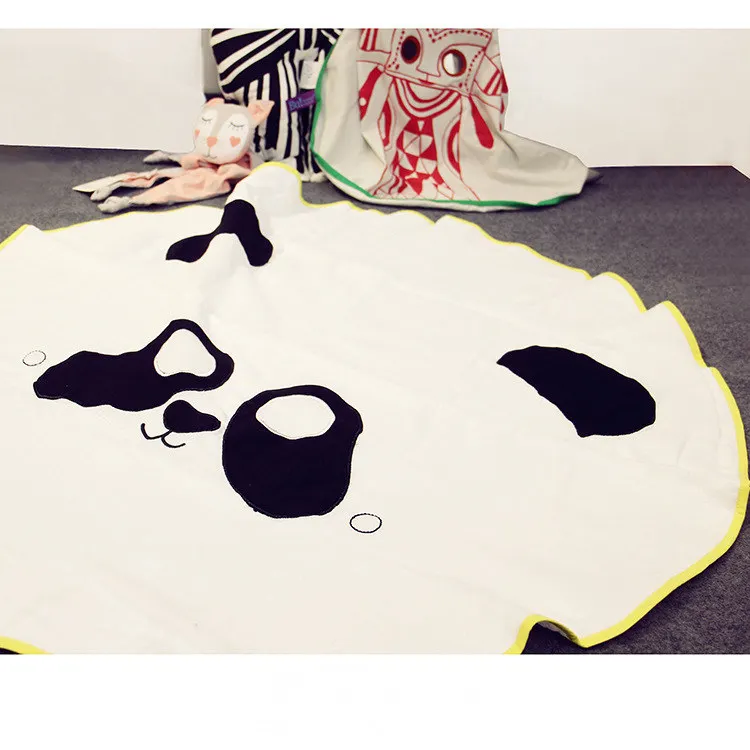 Ins горячая ребенок милый мультфильм панда одеяло 4 слоев марли полотенце дети круглый одеяло пеленальные постельное белье мат