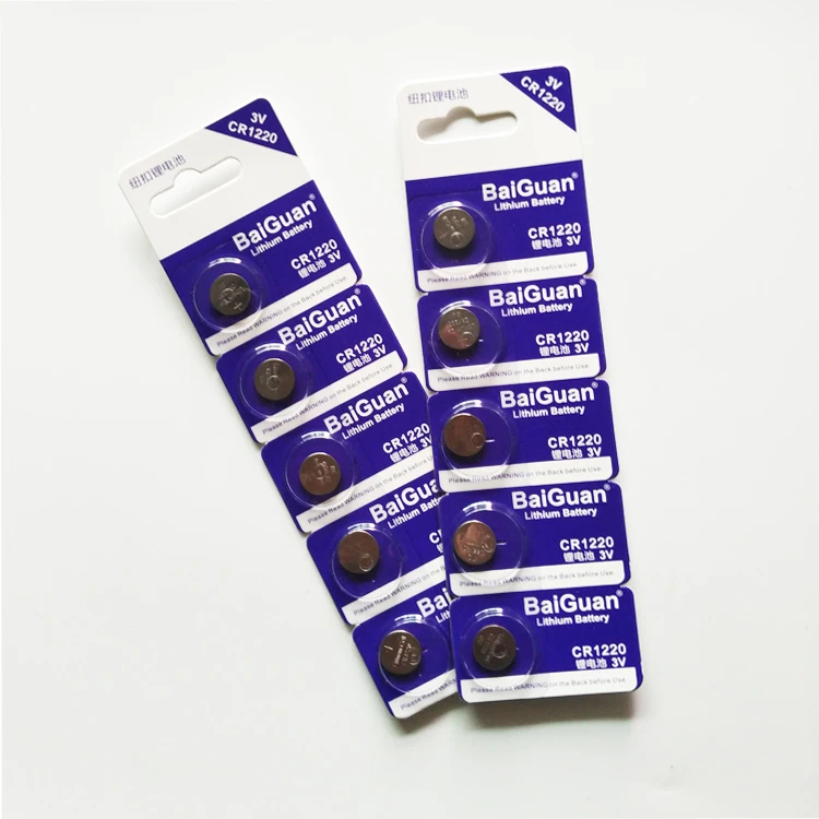 
Free Shipping Shenzhen BG 3V 40mAh Lithium Metal Button Cell Battery CR1220 
