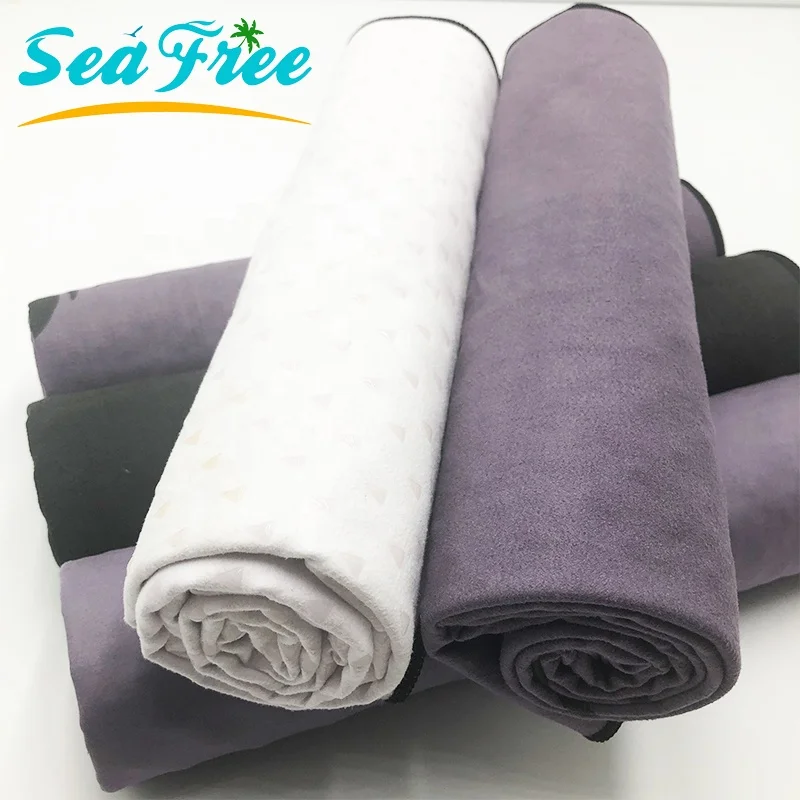 Inexpensive polyamide superfine fiber chamois leather yoga towel towel with silica gel point against sliding movement