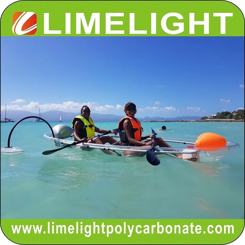 2 person ocean clear kayak crystal kayak transparent canoe PC boat