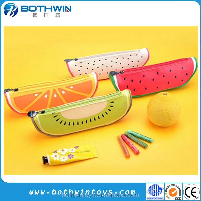 
Customized anime fruit style plush kiwi food pencil case 