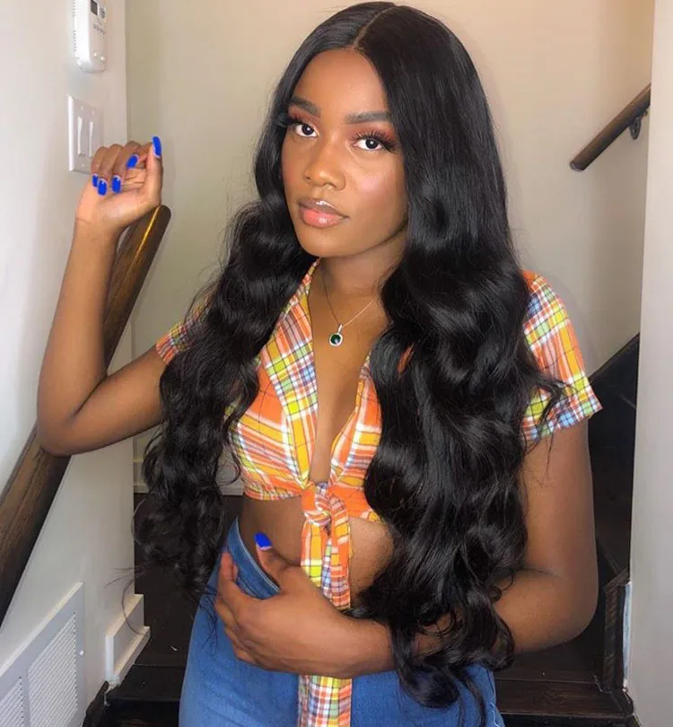 Прямая поставка, высококачественные китайские поставщики натуральных человеческих волос, кружевной передний парик, волнистые волосы 28 дюймов