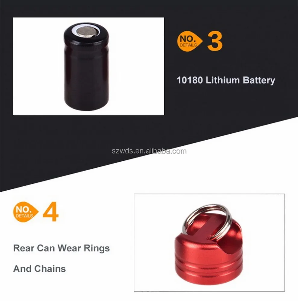 100 Lumens Mini 40mm Length LED Keychain Flashlight