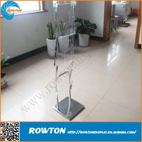 Moving adjustable folding portable book display stands