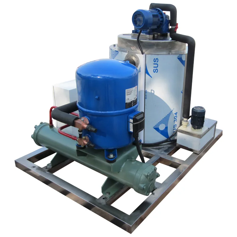 5Tons/Day Flake ice Machine install on fishing Boat for Tuna fish