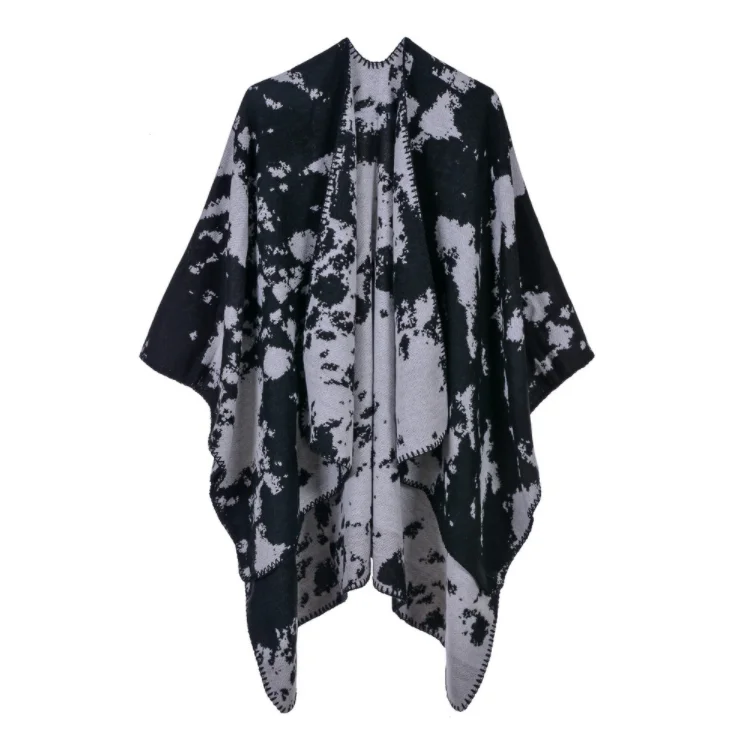 OEM fashion Women stole mexicano knitting Cashmere Feeling Poncho Blanket for ladies 0519018