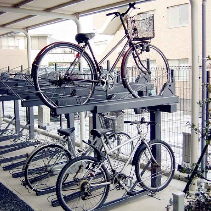 Double-deck bicycle rack/bike storage