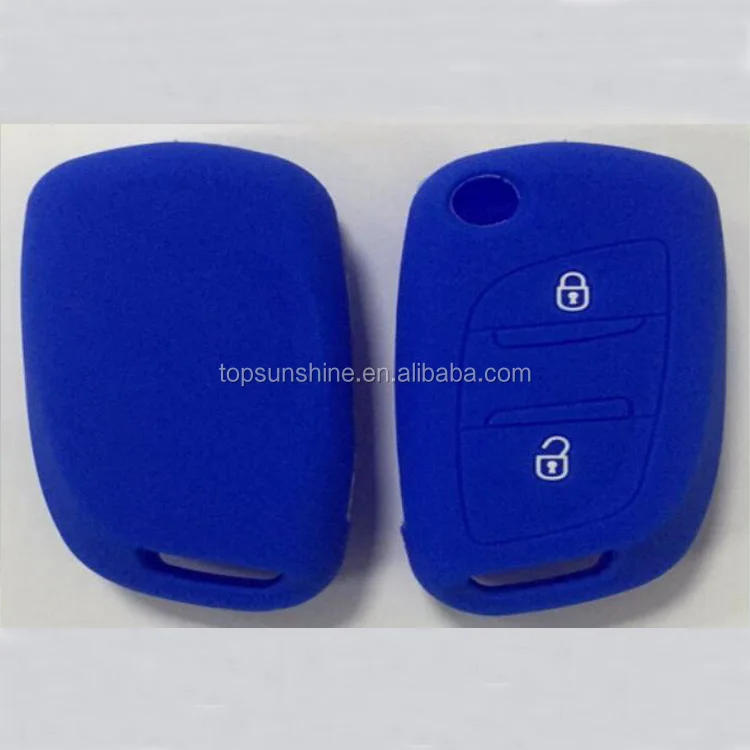 3-Button Smart Key (Keyless Go Only) - Key Cover in Black Silicone Car Key Case Compatible with Peugeot