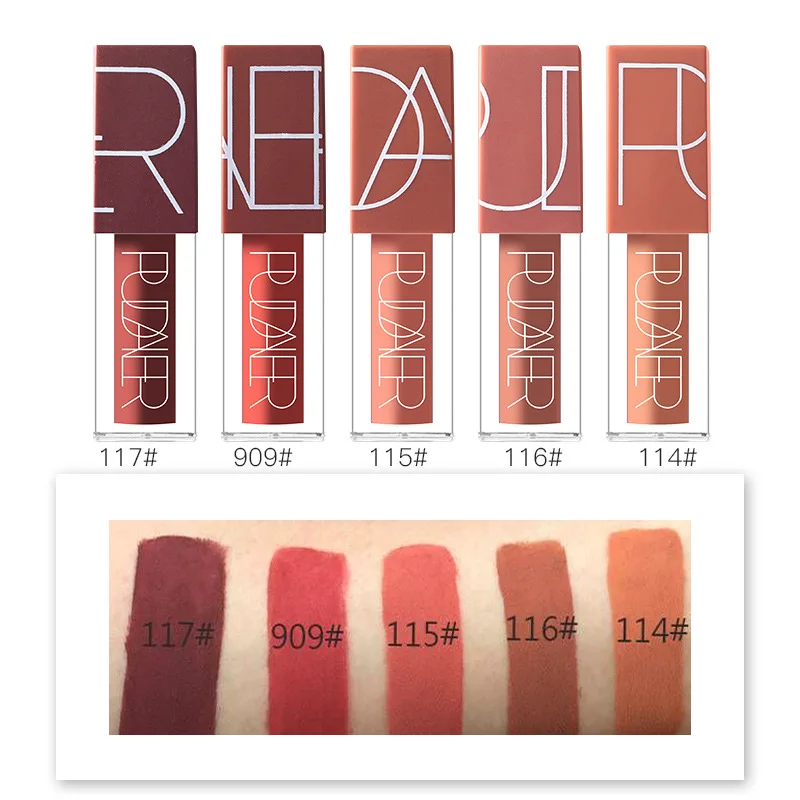 Waterproof Matte Long-lasting Fashion Makeup 5 Color Lip Gloss