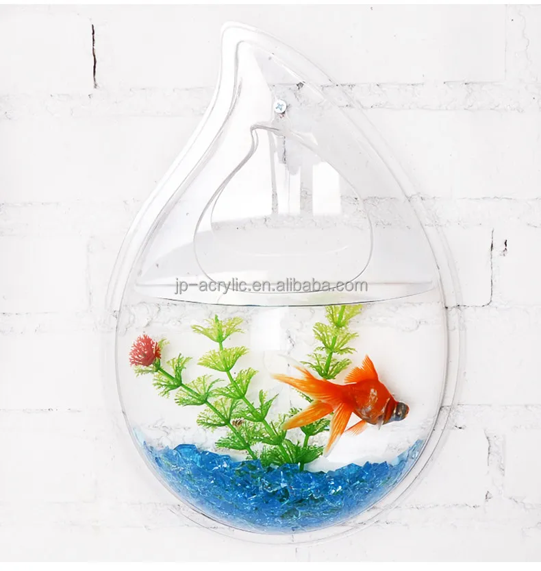 
Indoor Small Acrylic Fish Tank Wall Hanging Fish Bubble Aquarium Plant Pot Wholesale Acrylic Wall Mounted Fish 