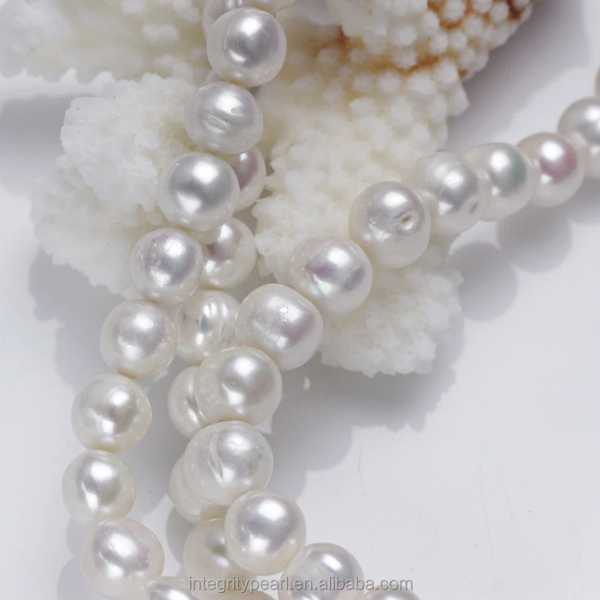10 мм Оптовая Продажа свежей воды perlas возле круглого большого размера с большими отверстиями, кулоны А-натуральным жемчугом ожерелье из пресноводного культивированного по оптовым ценам строка strand бусины