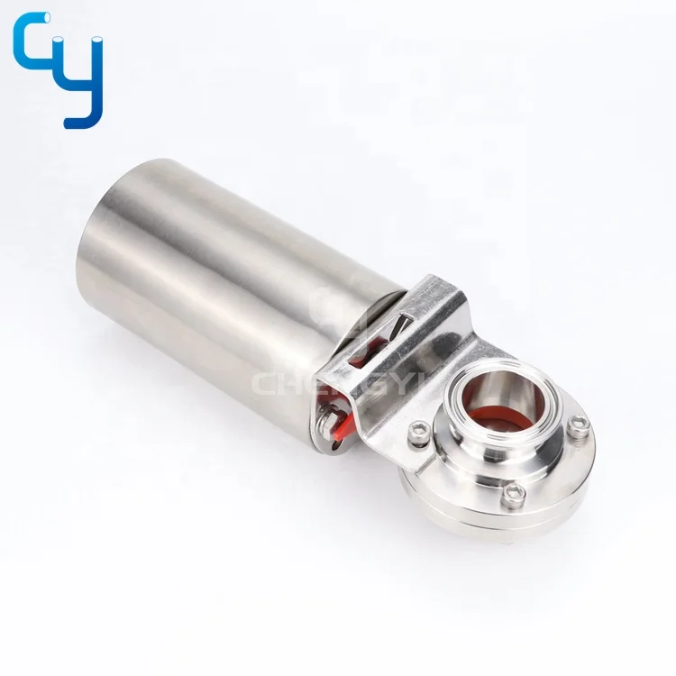 Sanitary stainless steel SS316L SS304 pneumatic butterfly valve