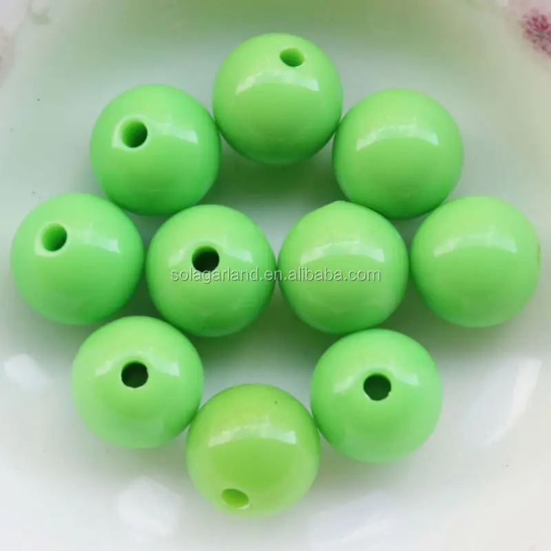 Wholesale  Various Opaque Colors 6mm To 20mm Acrylic Round Loose Beads For  Jewelry Craft Making