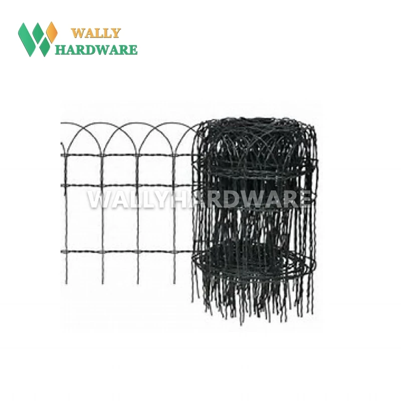 
SRL6005 Green Scroll Top Pvc Plastic Coated Galvanized Twisted Double Loop Woven Garden Wire Fence Fencing 