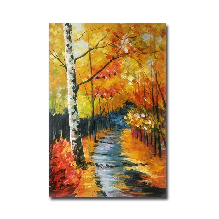 
MYT Beautiful Landscape Autumn Trees Oil Painting For Home Decoration 