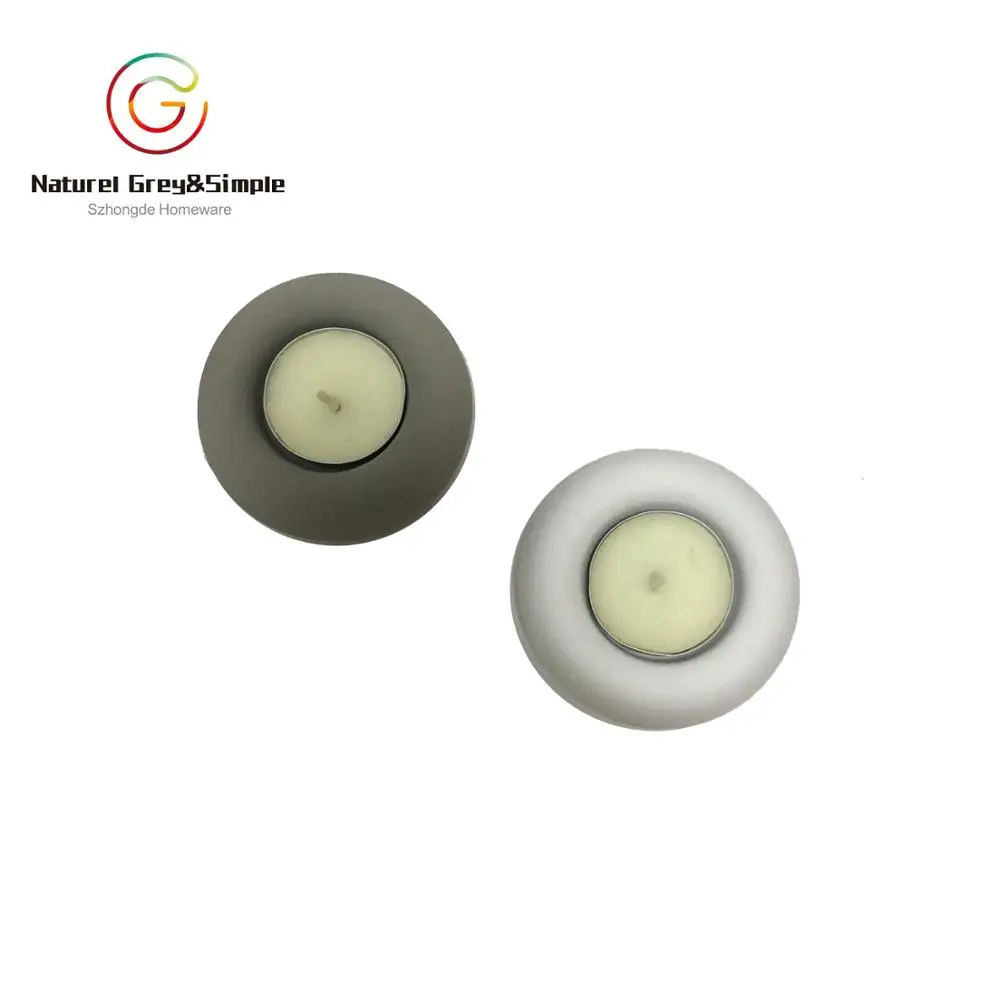 Romantic mini desk decor concrete tealight candle holder