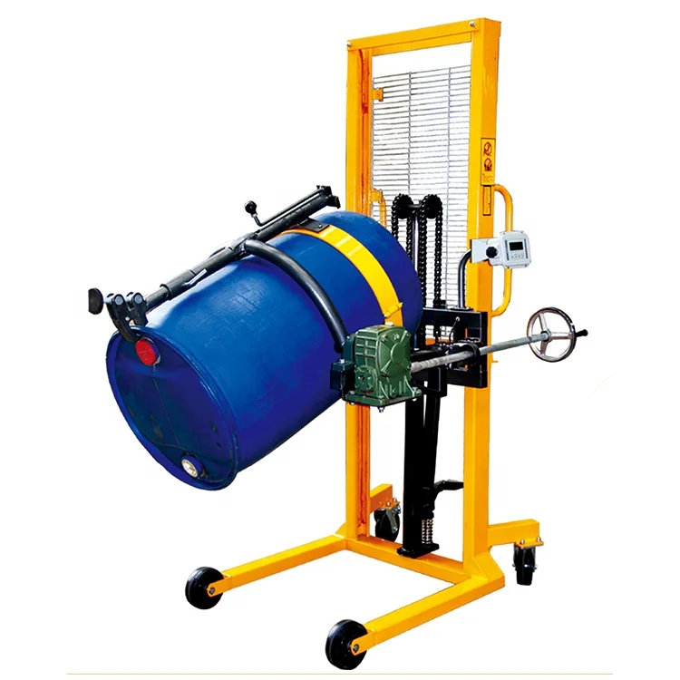 Hydraulic hand controls rotate 180 degree drum truck