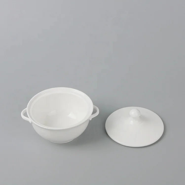 
Factory direct selling cheap white porcelain soup tureen for hotel 