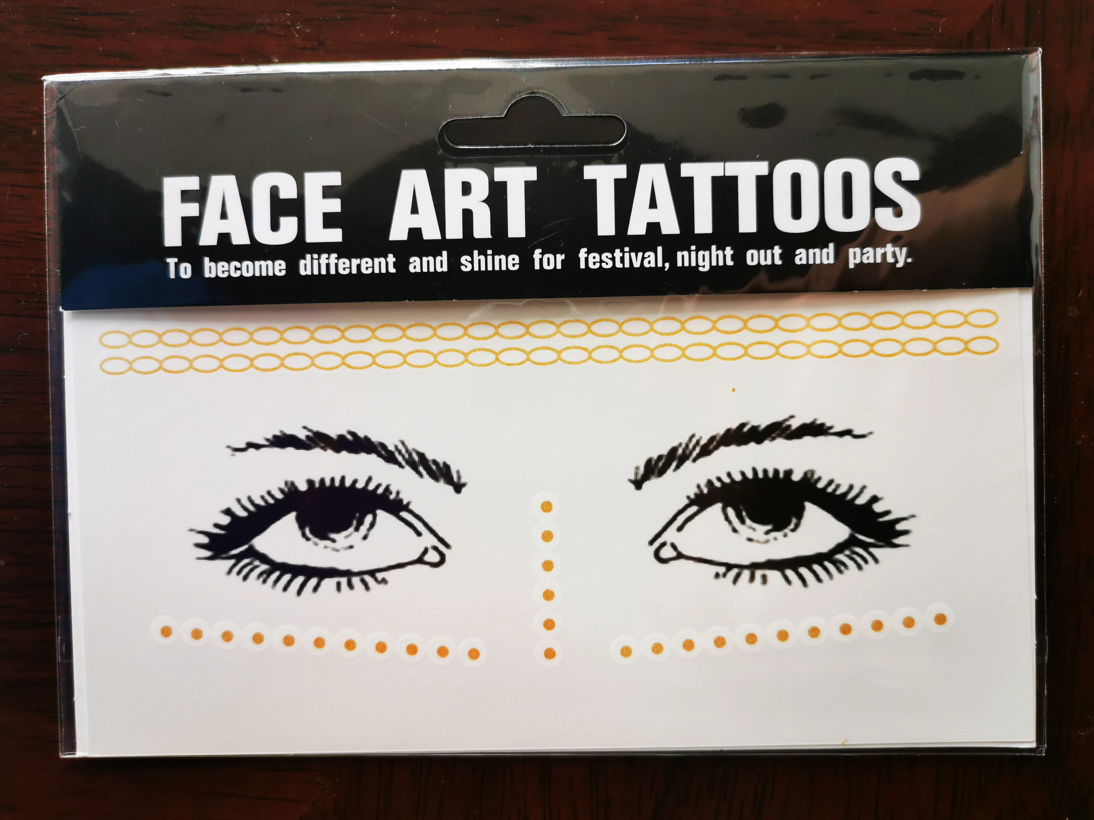 Metallic Shiny Temporary Water Transfer Face Tattoo Sticker for Professional Make Up Dancer