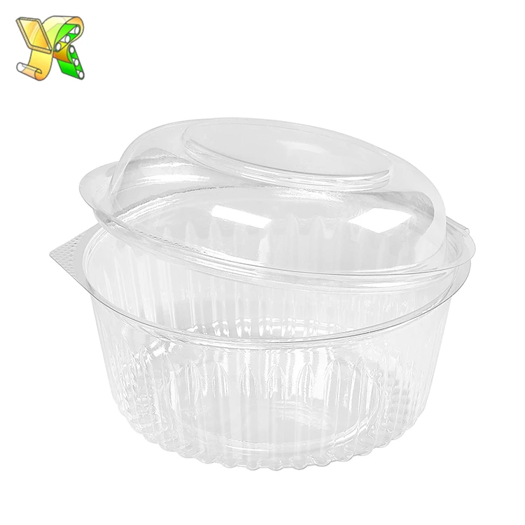 
Fruit storage container plastic biodegradable food containers 32oz plastic salad bowl with lid 