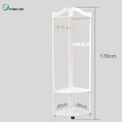 All Solid Wood Corner Coat Rack Bedroom Floor Triangle Hanger