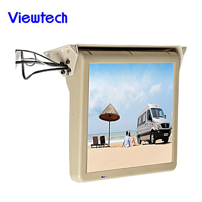 Super hot sale 17inch motorized bus flip down monitor DC12V 24V caravan van tv auto screen car lcd  foldable media player screen