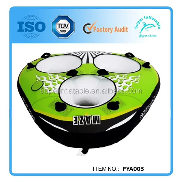 Super Inflatable Wave Boat Water Lake Towable Tube Tow 3 seater man Jet Ski