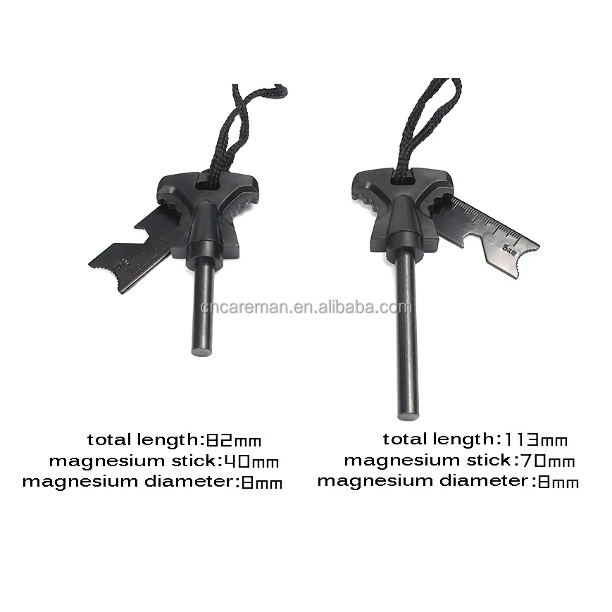 Butterfly Shape Handle Fire Starter Fire Steel Striker Maker Flint Survival Kit w/Ruler Map Scales 2 Size Available