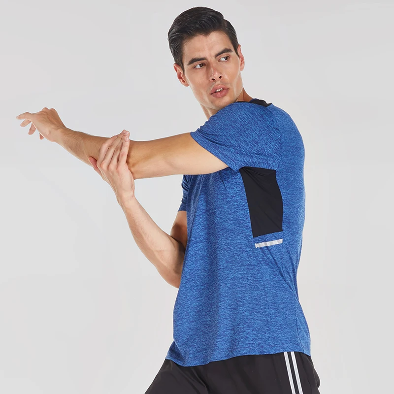 Mens Fitness Apparel Custom Sports Shirt 86% Polyester 14% Spandex Quick Dry Workout Clothing Sportswear Men Fitness & Yoga Wear