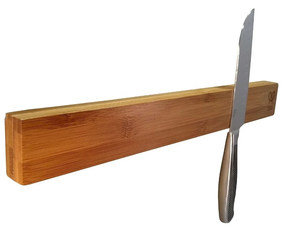 Бамбуковый Магнитный блок для ножей кухонная стойка деревянный магнитный полоса