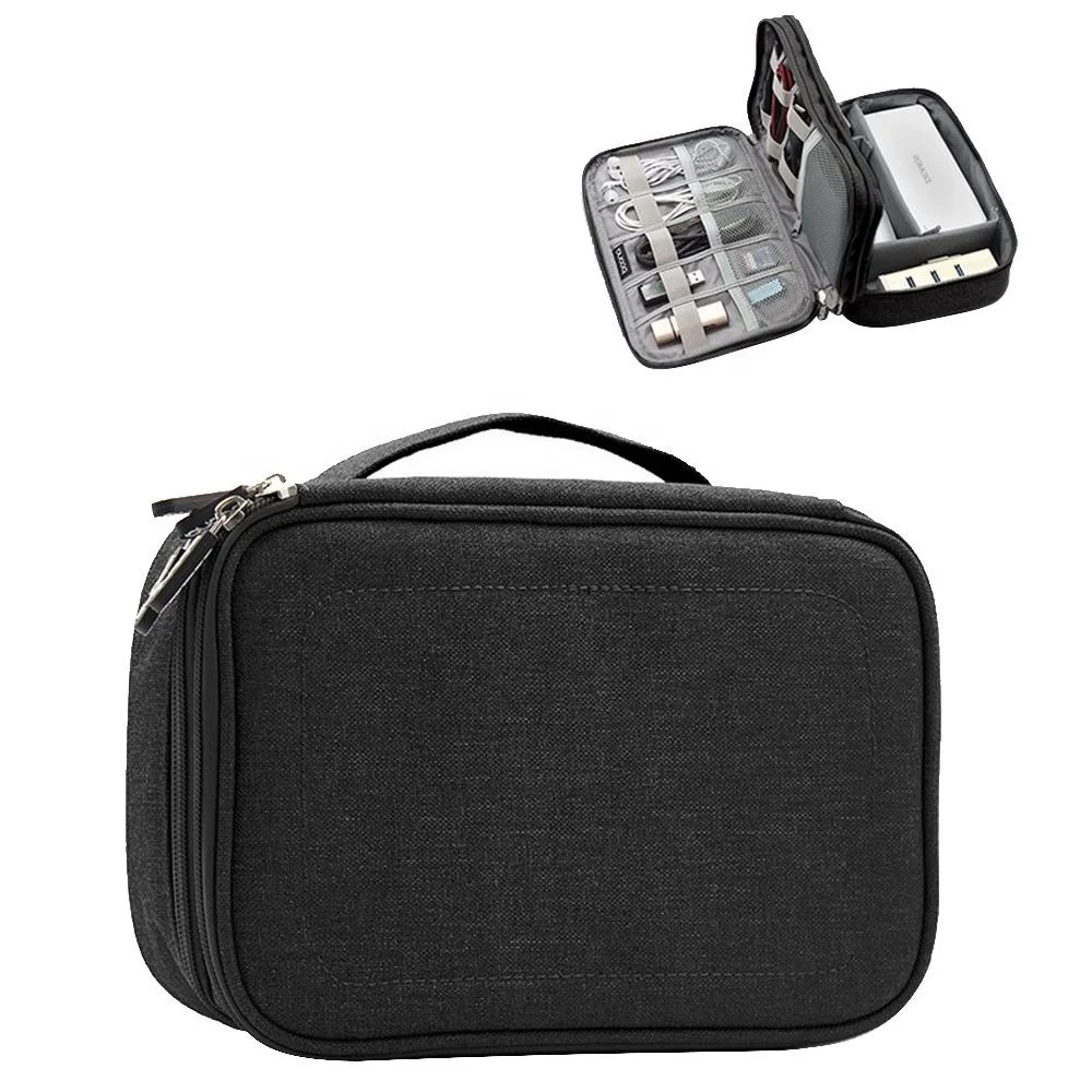 Portable Travel Electronic Accessories Cable Organizer Bag For USB Data Earphone Charger Kit