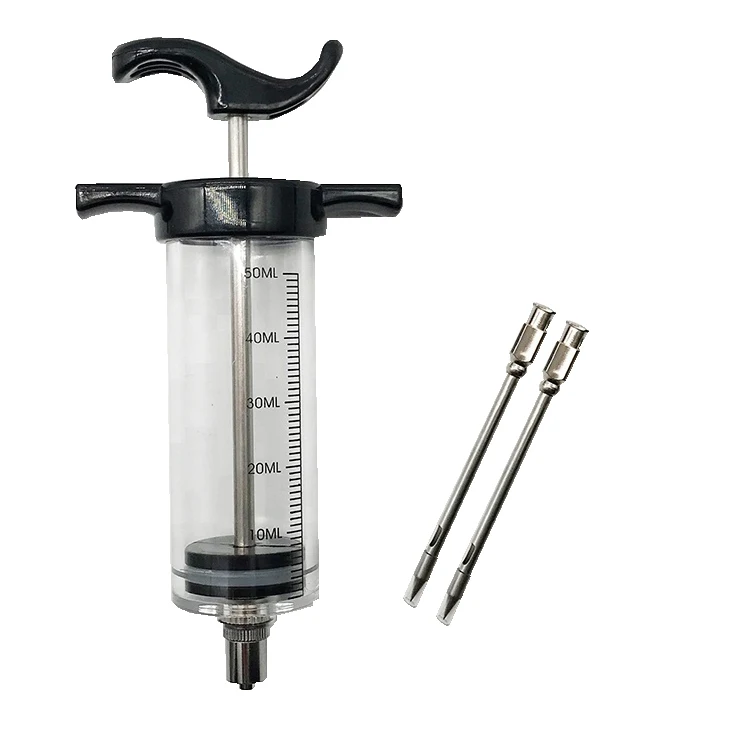 Marinade Flavor Seasoning Injector Plastic turkey syringe 50ml with Stainless Steel Needle