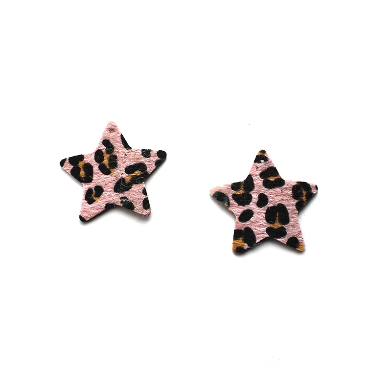 
Factory Custom Colorful Pink Leopard Pattern Leather Piece For Earrings 