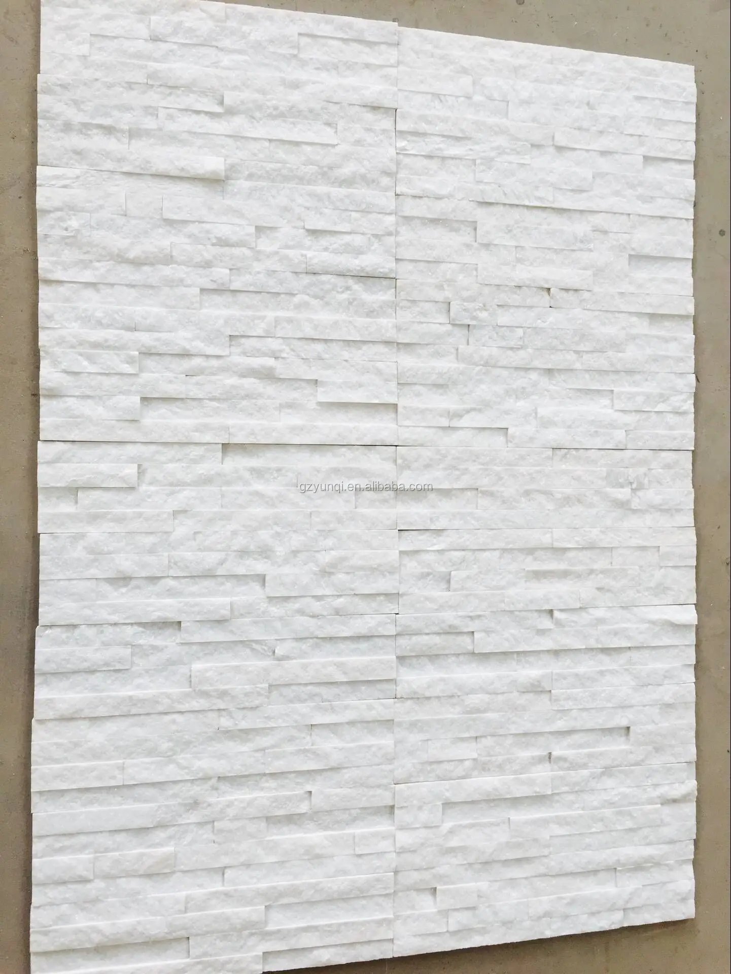 Pure White Quartz Natural Slate Stacked Stone Veneer wall Panels Cladding for decorative Landscape