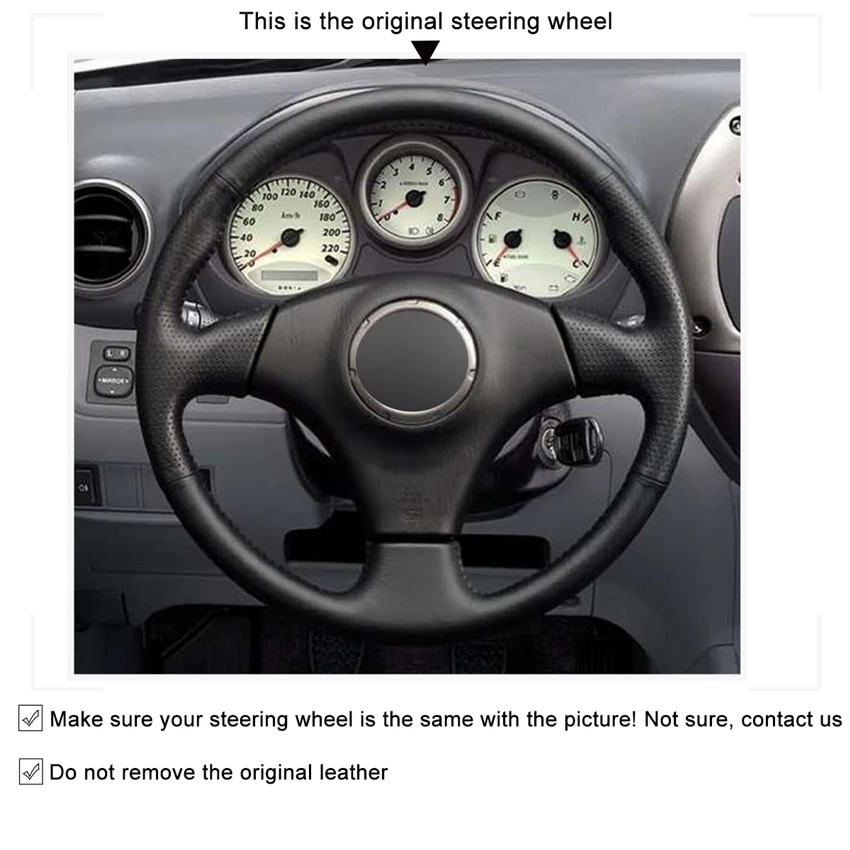 DIY Suede Black Leather Customized Car Wrap Steering Wheel Cover For Toyota Corolla Matrix 2003 2004 2005 2006 2007 2008