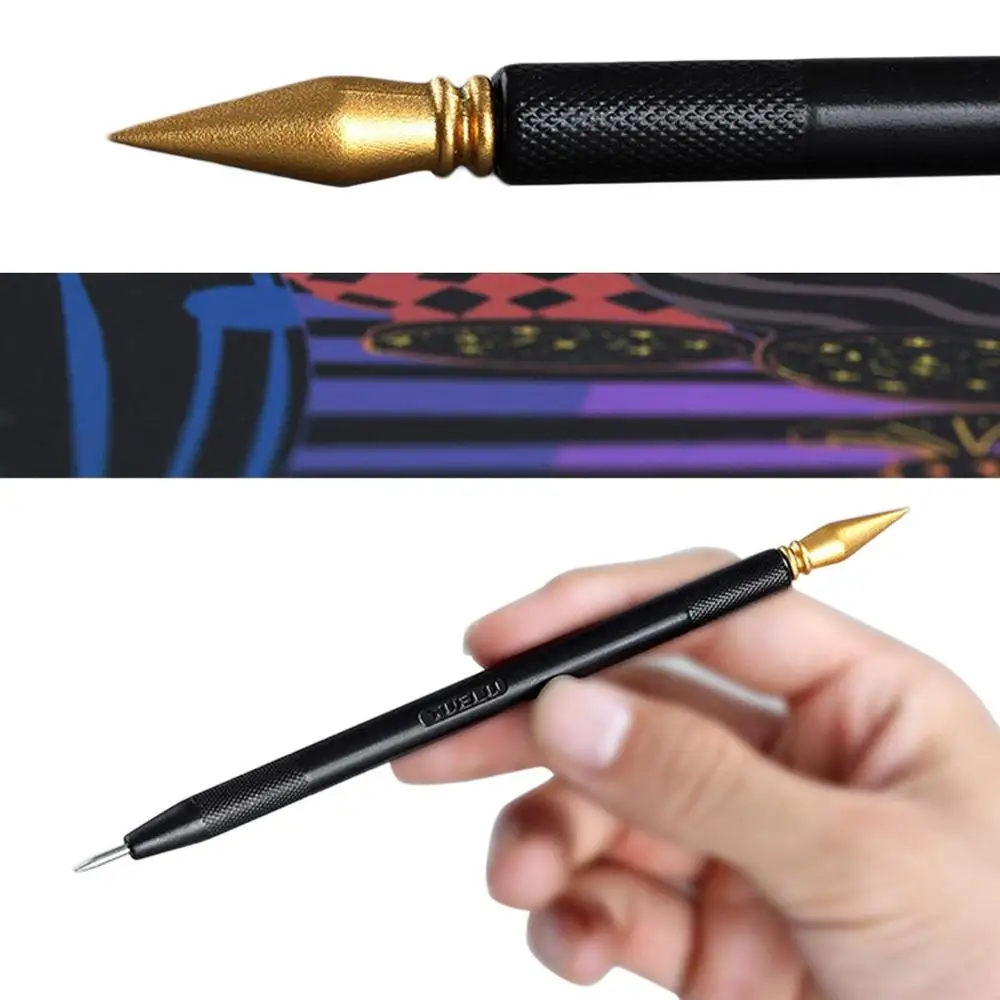 Цветная ручка для царапин, инструменты для рисования, ручки для рисования с двойным наконечником, цветной стилус для рисования, инструмент для рисования на бумаге