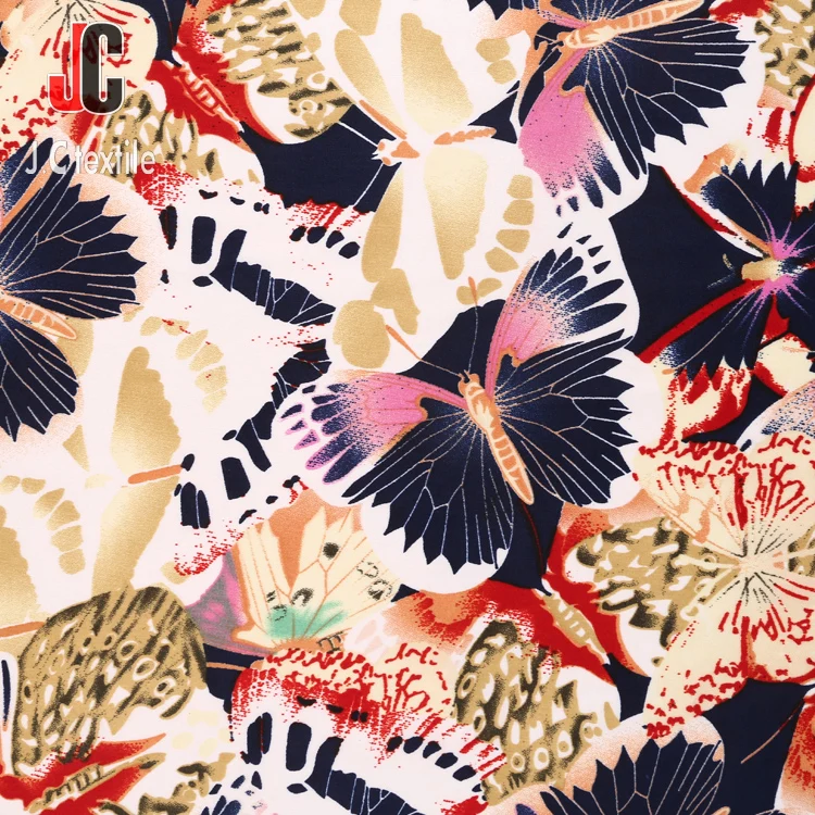 High quality 100% polyester floral printed satin silk fabric for lady dress