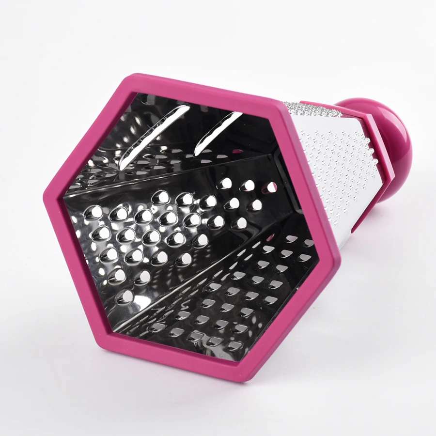 Multi purpose ABS material handle stainless steel 6 sided grater
